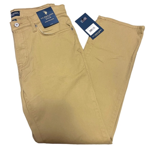 Us Polo Assn stretch twill 5 pocket khaki pants, new - Picture 1 of 10